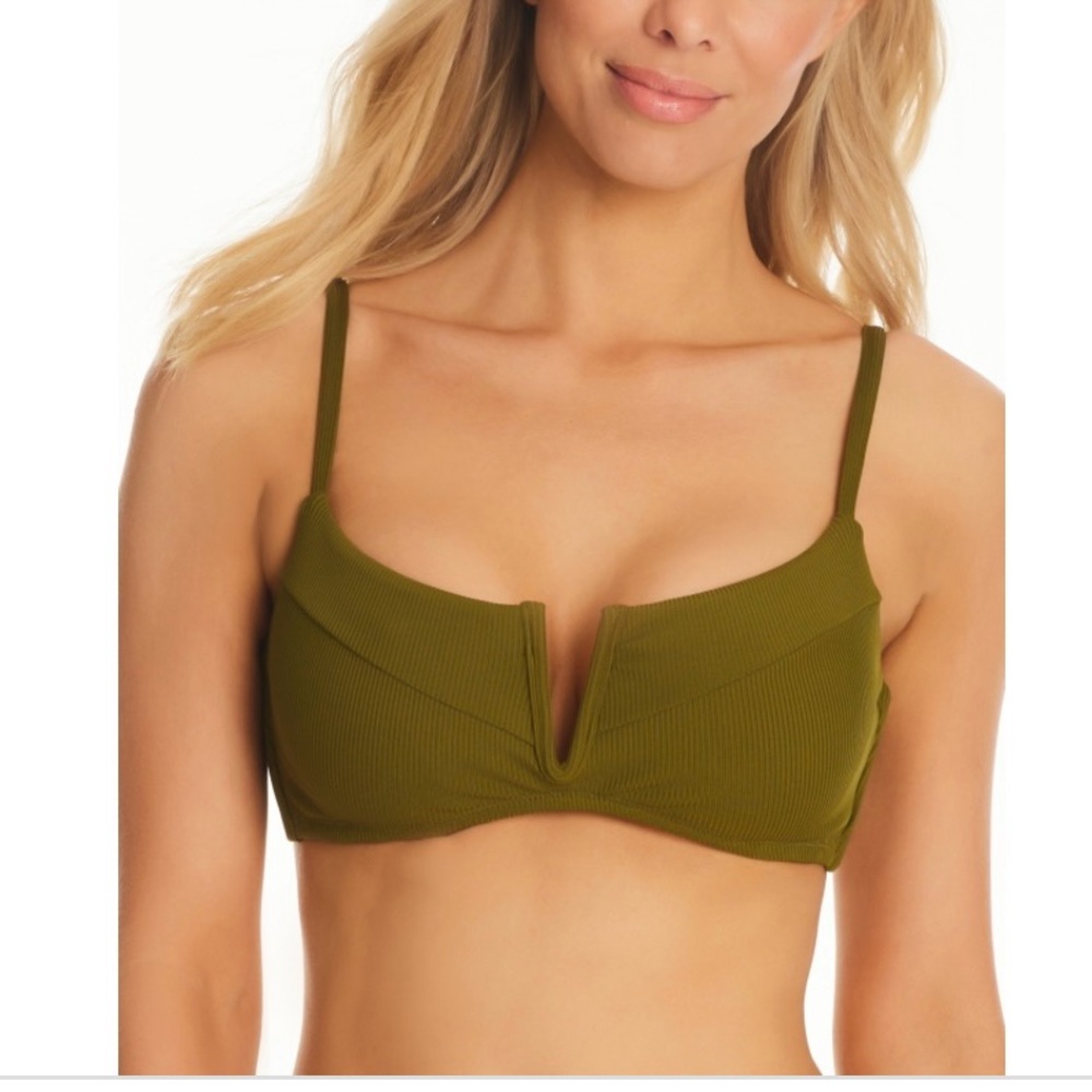 Bar III Green Micro Rib Bikini Swim Set 2Pc.